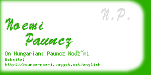 noemi pauncz business card